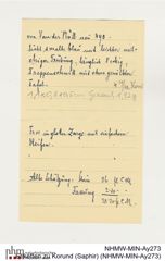 Etiketten zu Korund (Saphir) (NHMW-MIN-Ay273)